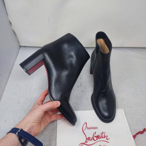 Christian Louboutin Black Heel Adoxa Ankle Boot - Picture 1 of 14